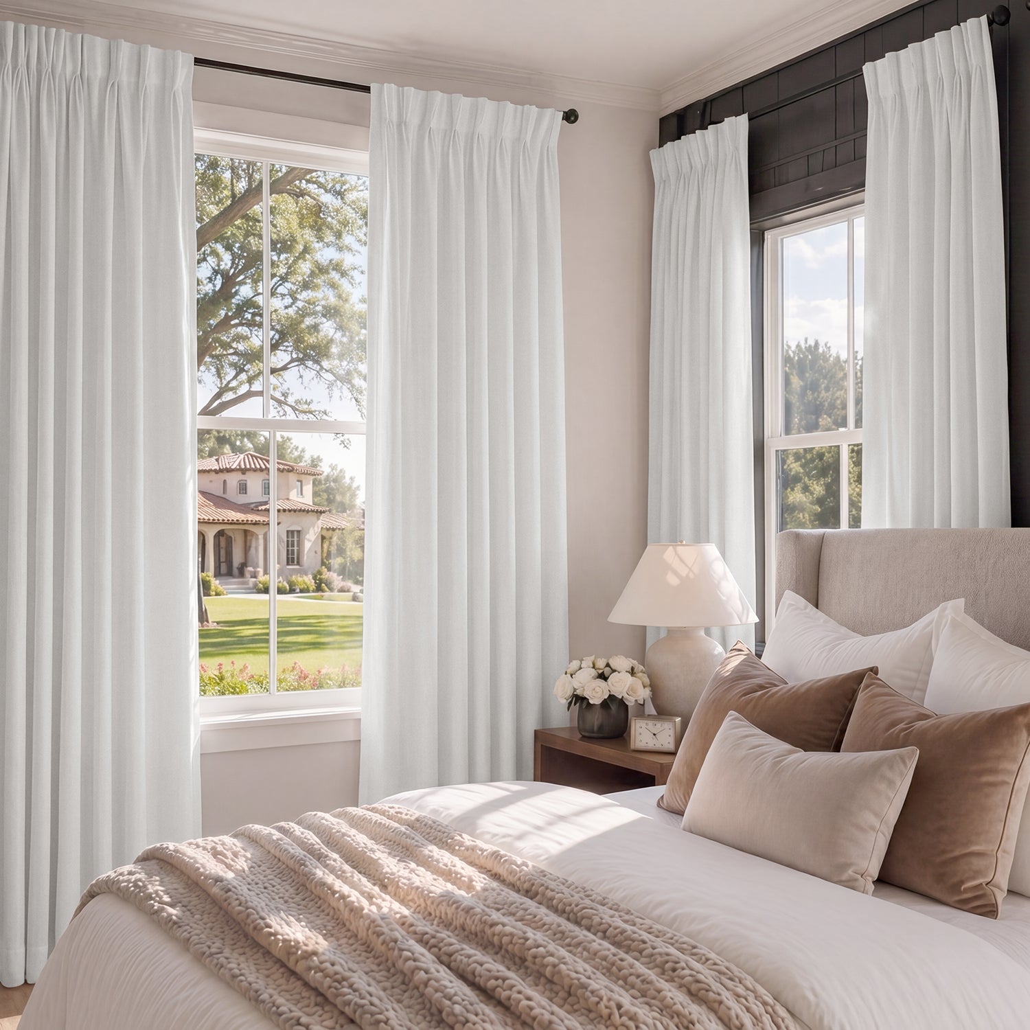 Pillow White Heritage Plush Velvet Custom Curtain