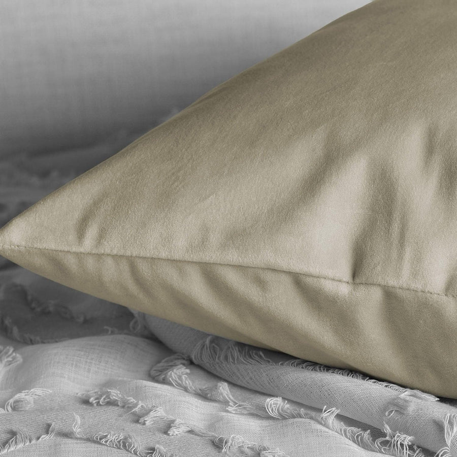 Light Beige Heritage Plush Velvet Cushion Covers - Pair - HalfPriceDrapes.com