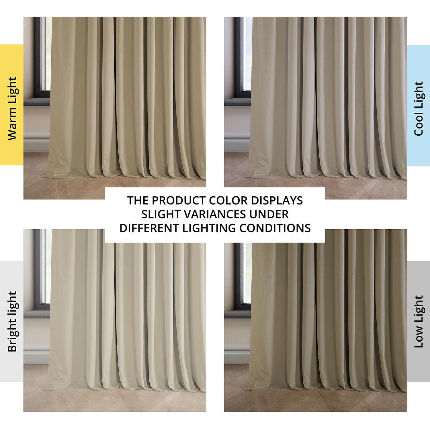 Light Beige Extra Wide Heritage Plush Velvet Curtain - HalfPriceDrapes.com