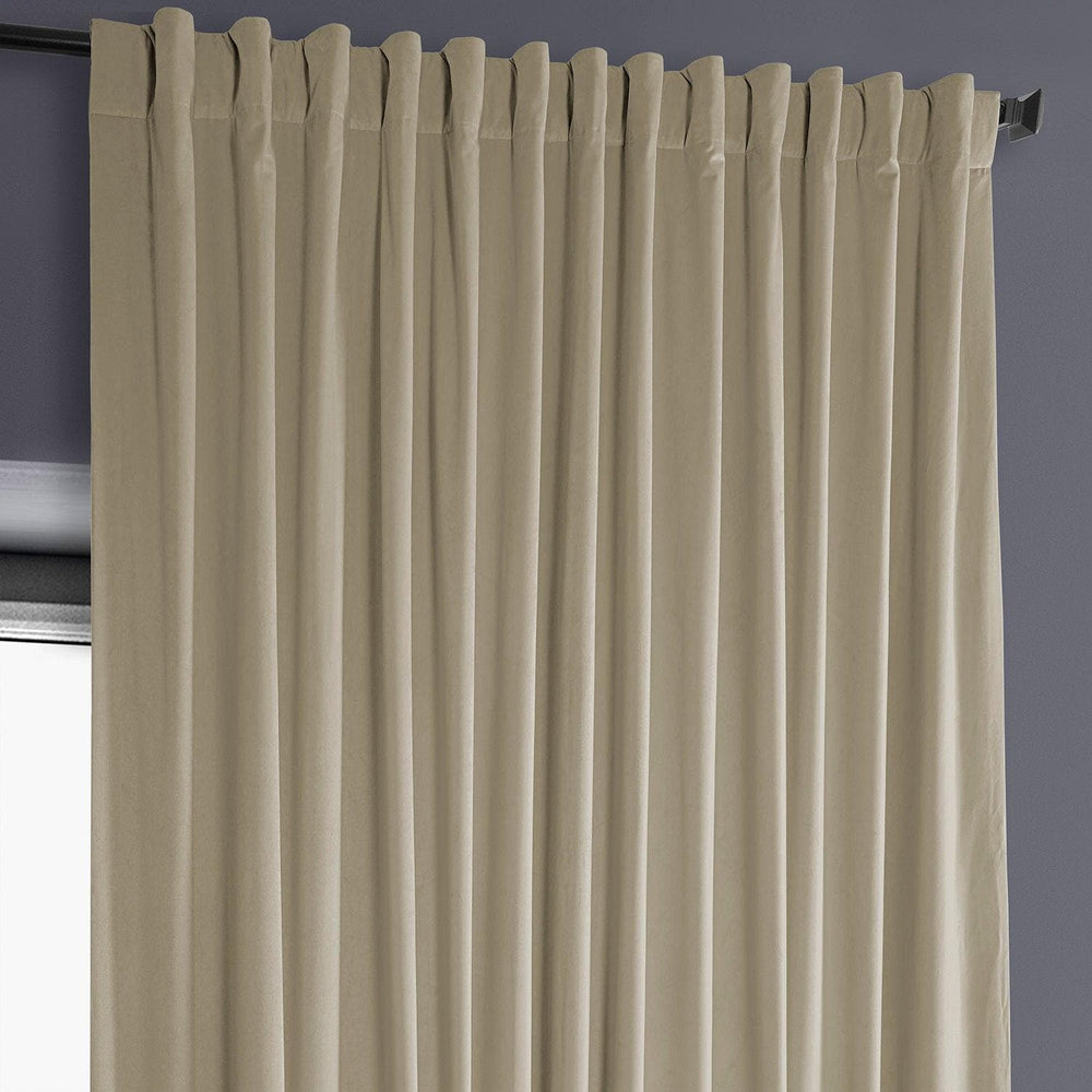 Light Beige Extra Wide Heritage Plush Velvet Curtain - HalfPriceDrapes.com