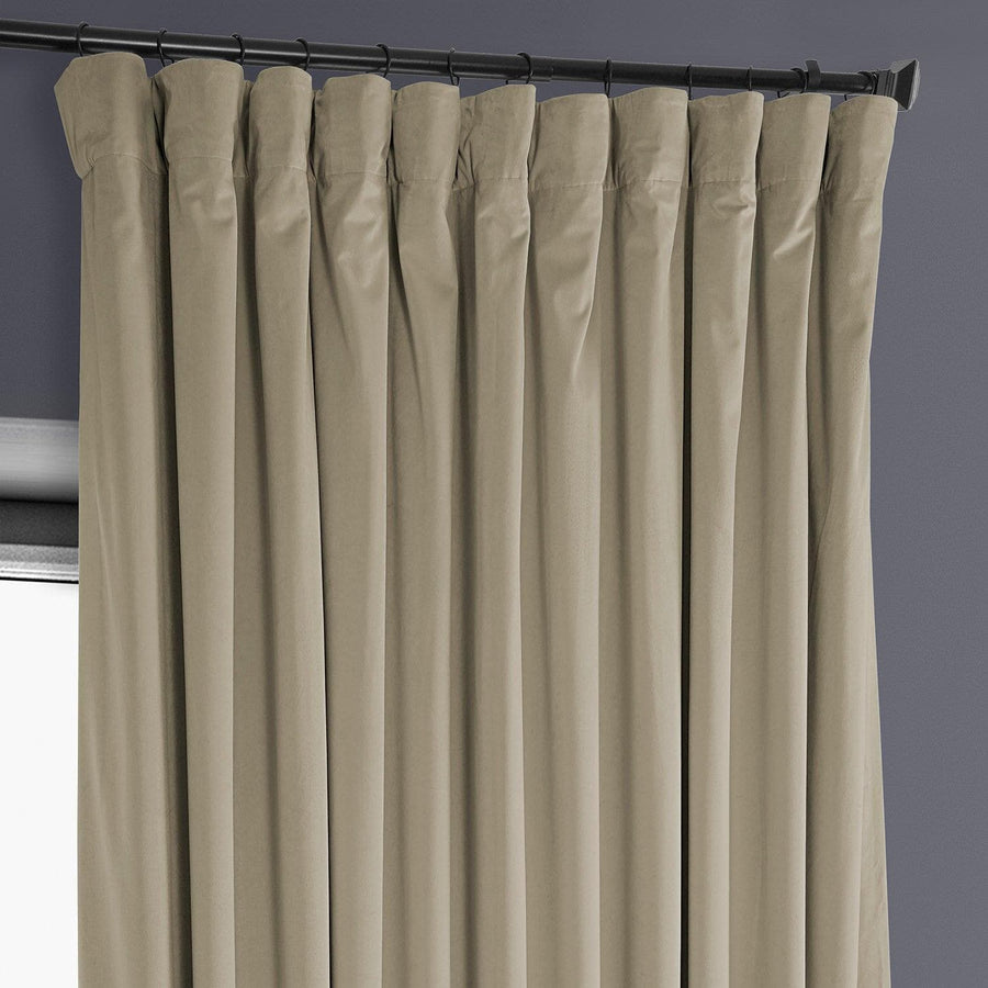 Light Beige Extra Wide Heritage Plush Velvet Curtain - HalfPriceDrapes.com
