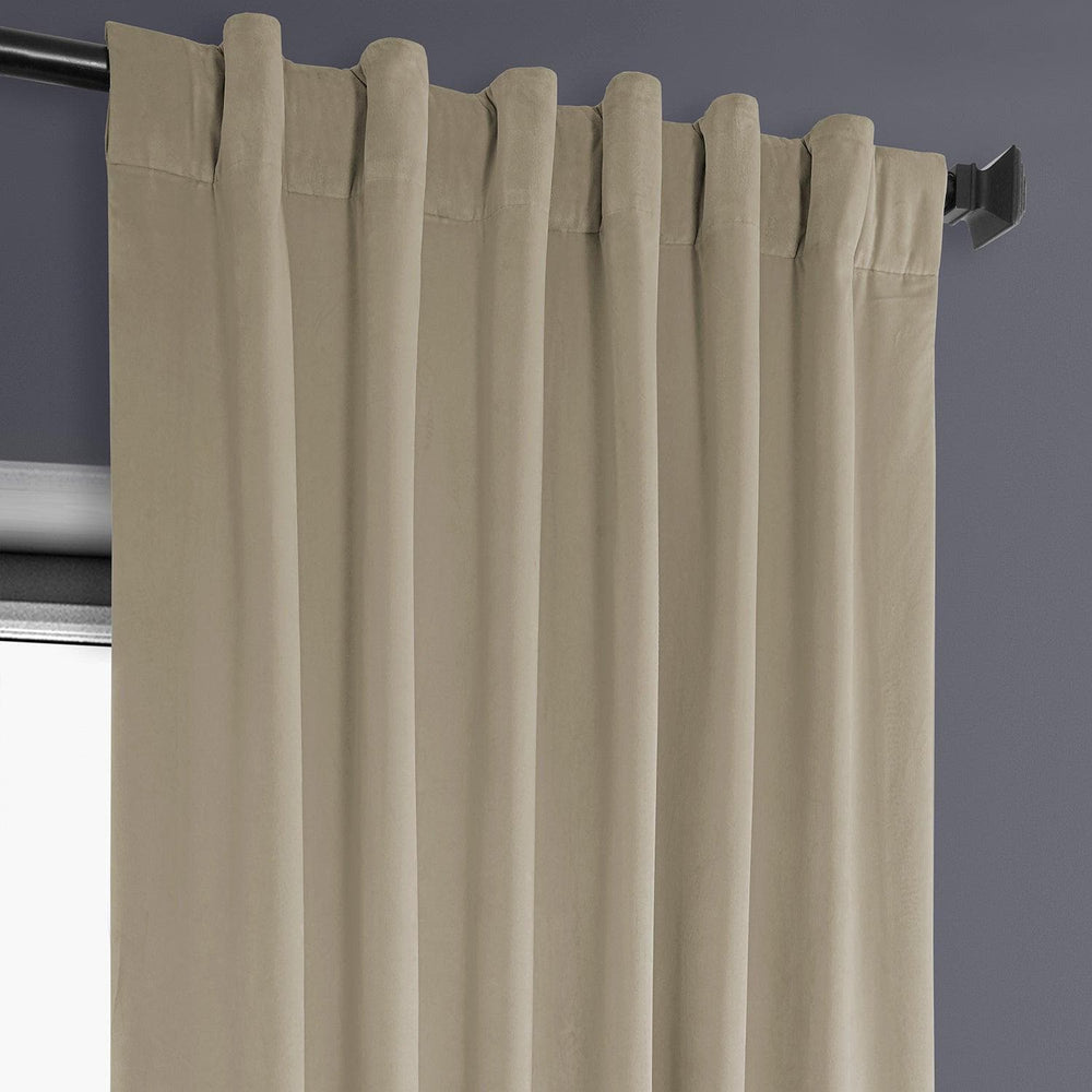 Light Beige Heritage Plush Velvet Curtain - HalfPriceDrapes.com