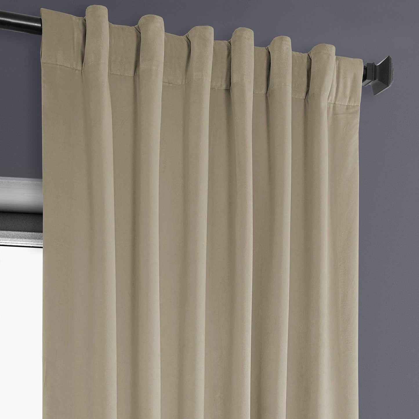 Light Beige Heritage Plush Velvet Curtain - HalfPriceDrapes.com