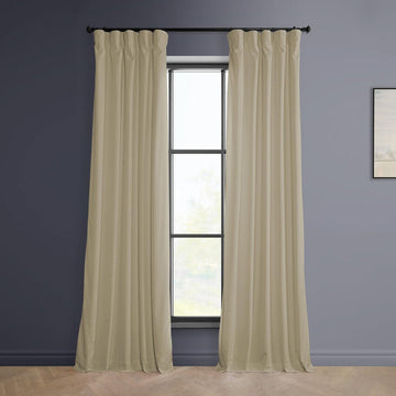 Light Beige Heritage Plush Velvet Room Darkening Curtain