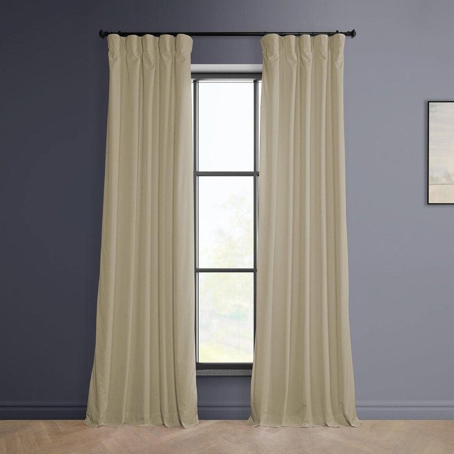 Light Beige Heritage Plush Velvet Curtain - HalfPriceDrapes.com