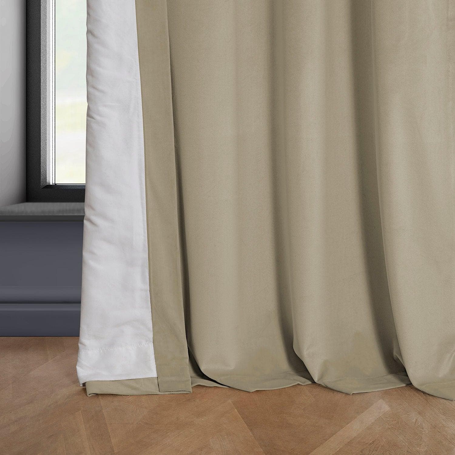Light Beige Heritage Plush Velvet Curtain - HalfPriceDrapes.com