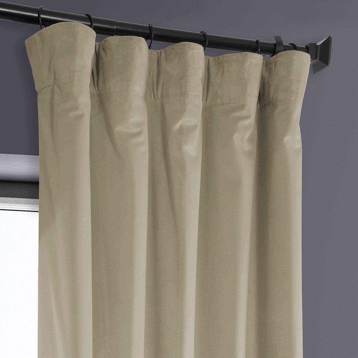 Light Beige Heritage Plush Velvet Curtain - HalfPriceDrapes.com