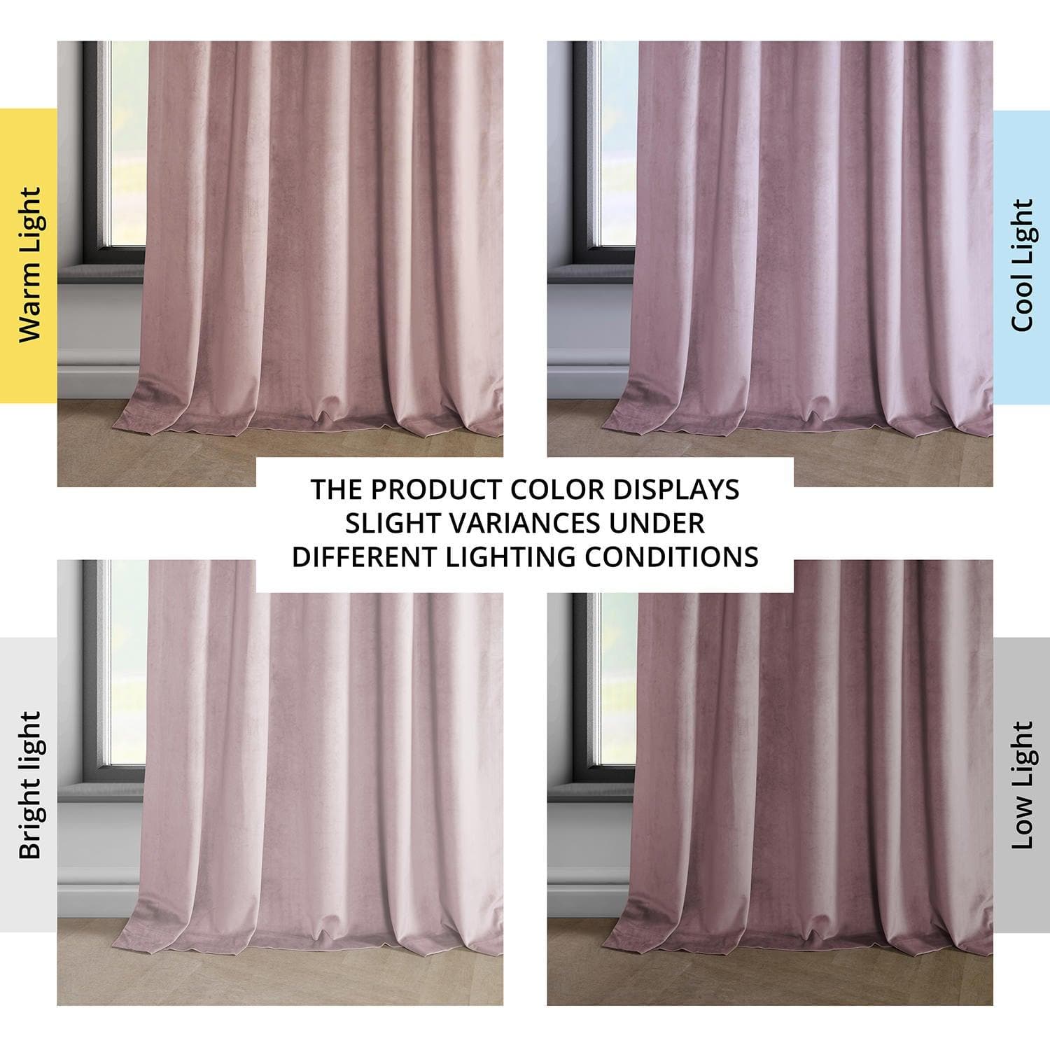 Ballet Pink Heritage Plush Velvet Room Darkening Curtain