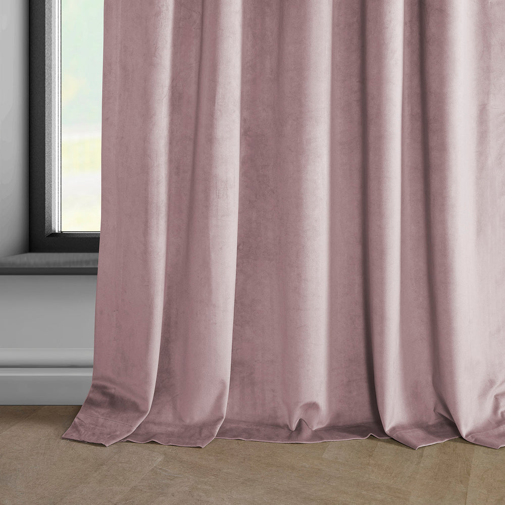 Ballet Pink Heritage Plush Velvet Custom Curtain