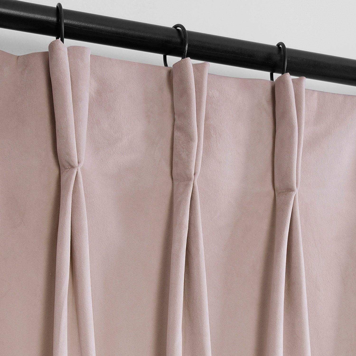 Ballet Pink Pinch Pleat Heritage Plush Velvet Room Darkening
