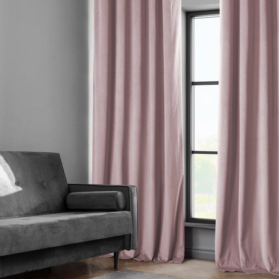 Ballet Pink Heritage Plush Velvet Custom Curtain