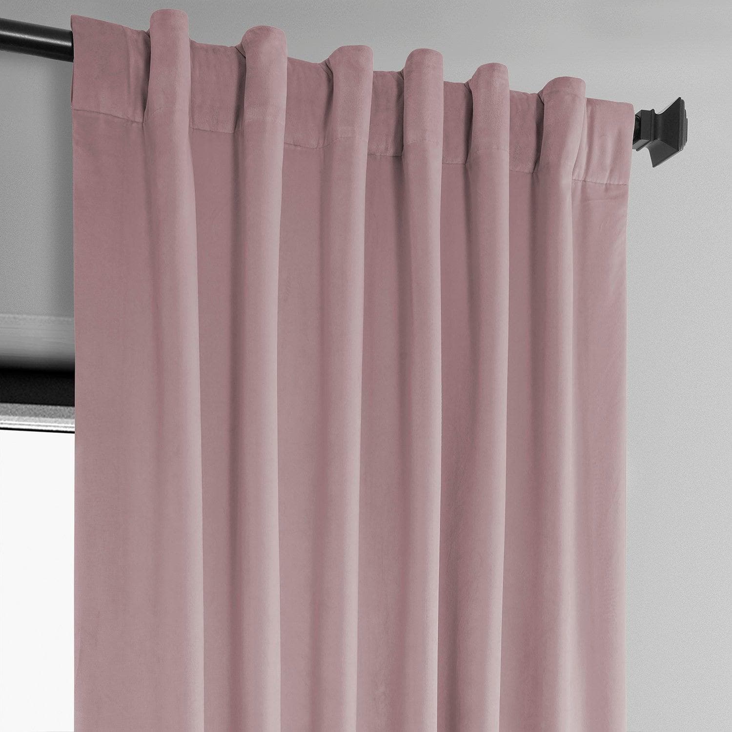 Ballet Pink Heritage Plush Velvet Room Darkening Curtain