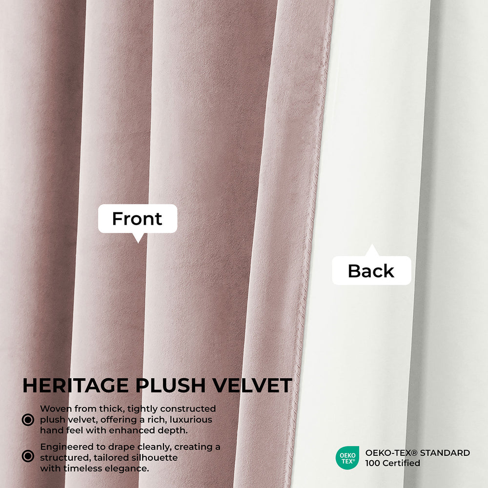 Ballet Pink Heritage Plush Velvet Room Darkening Curtain
