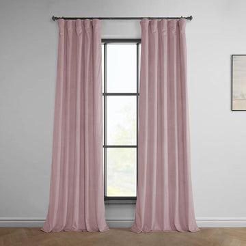 Ballet Pink Heritage Plush Velvet Room Darkening Curtain
