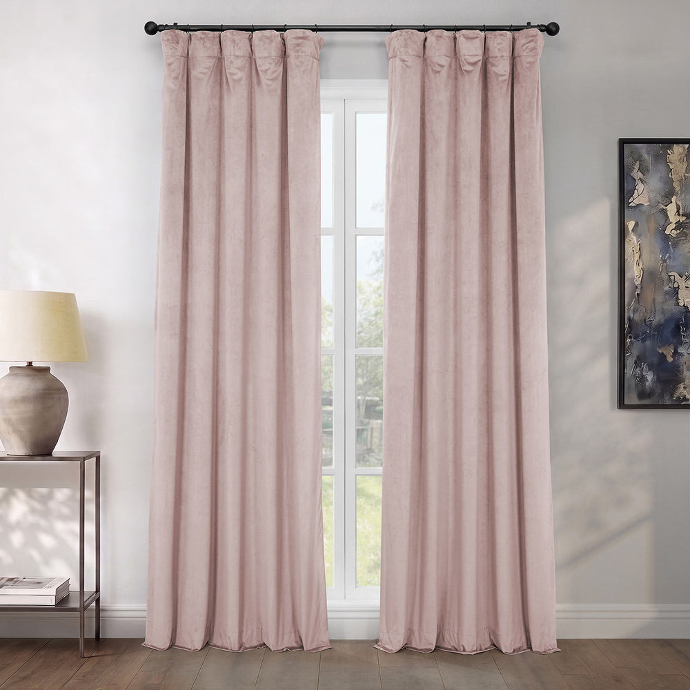 Ballet Pink Heritage Plush Velvet Room Darkening Curtain