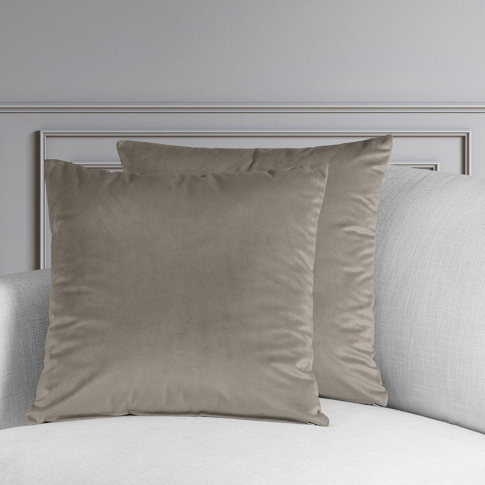 Gallery Taupe Heritage Plush Velvet Cushion Covers - Pair - HalfPriceDrapes.com