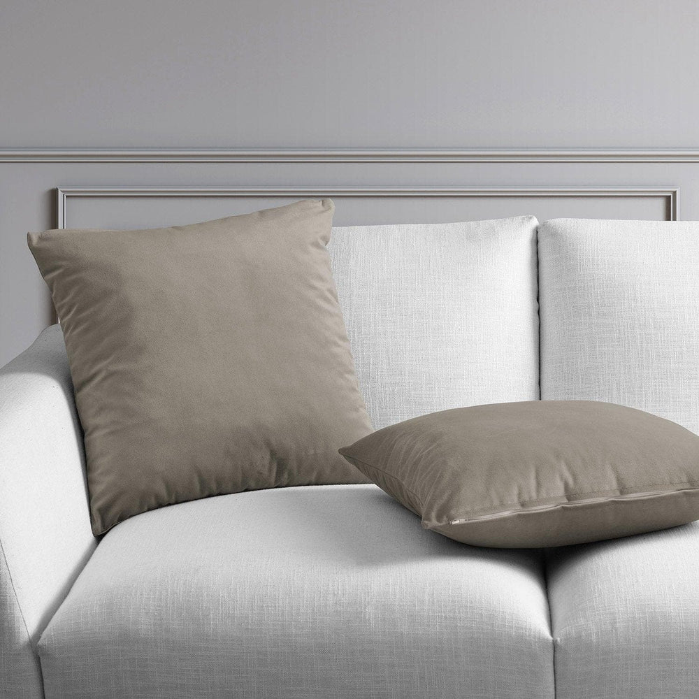 Gallery Taupe Heritage Plush Velvet Cushion Covers - Pair - HalfPriceDrapes.com