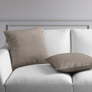 Gallery Taupe Heritage Plush Velvet Cushion Covers - Pair - HalfPriceDrapes.com