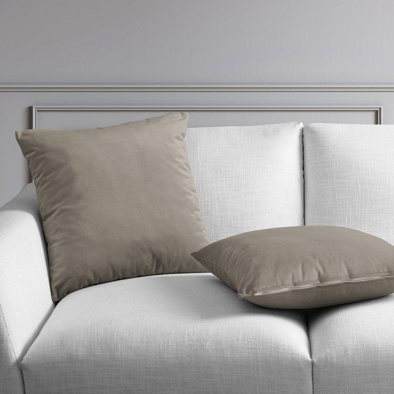 Gallery Taupe Heritage Plush Velvet Cushion Covers - Pair - HalfPriceDrapes.com
