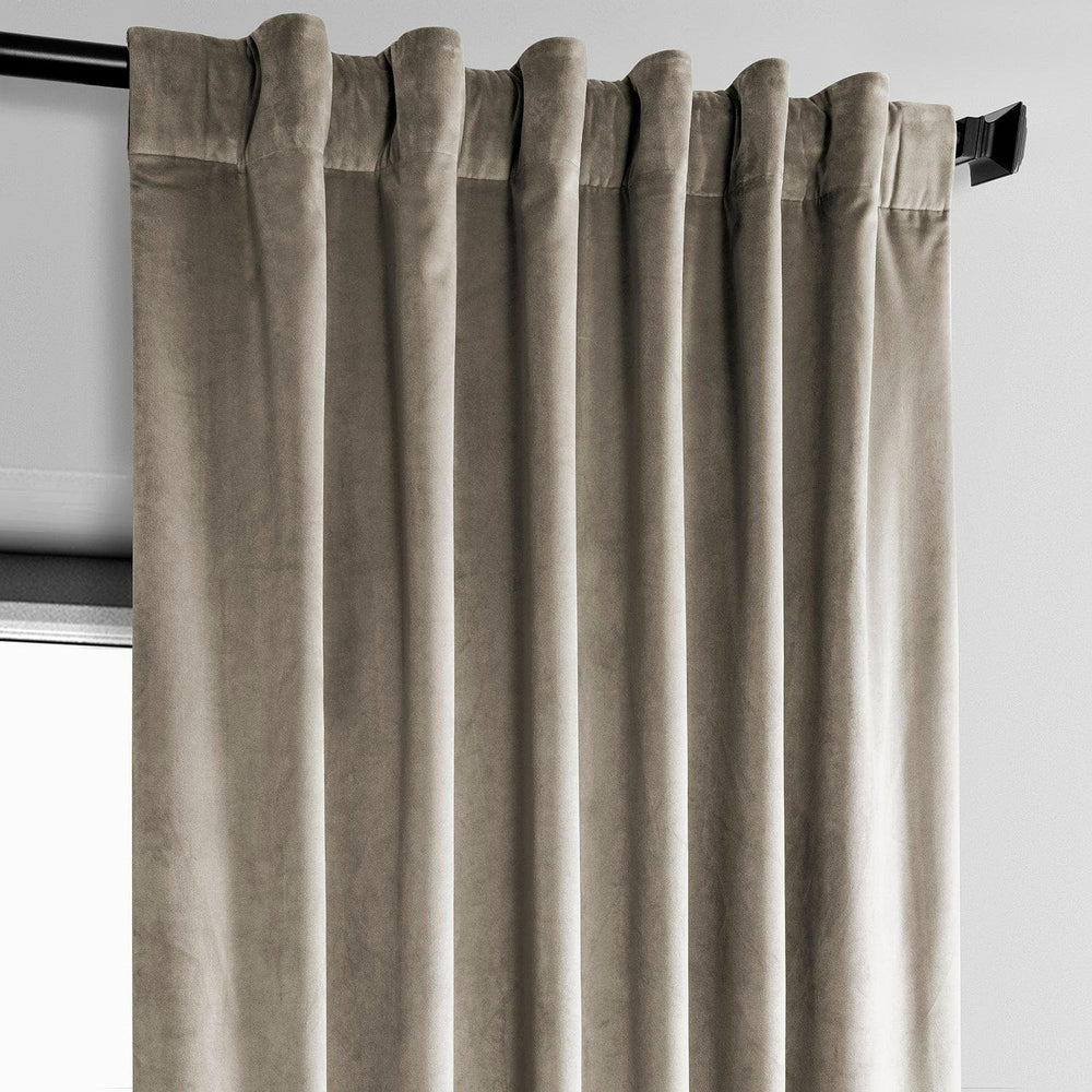 Gallery Taupe Heritage Plush Velvet Curtain - HalfPriceDrapes.com