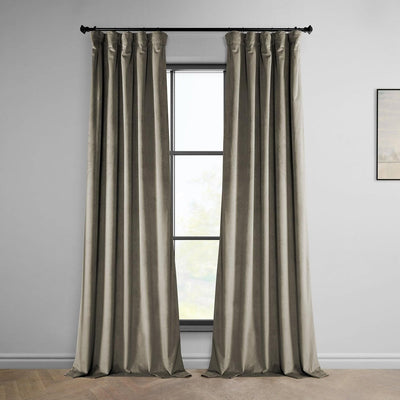 Gallery Taupe Heritage Plush Velvet Room Darkening Curtain