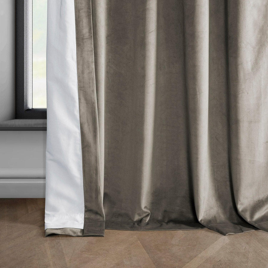 Gallery Taupe Heritage Plush Velvet Curtain - HalfPriceDrapes.com