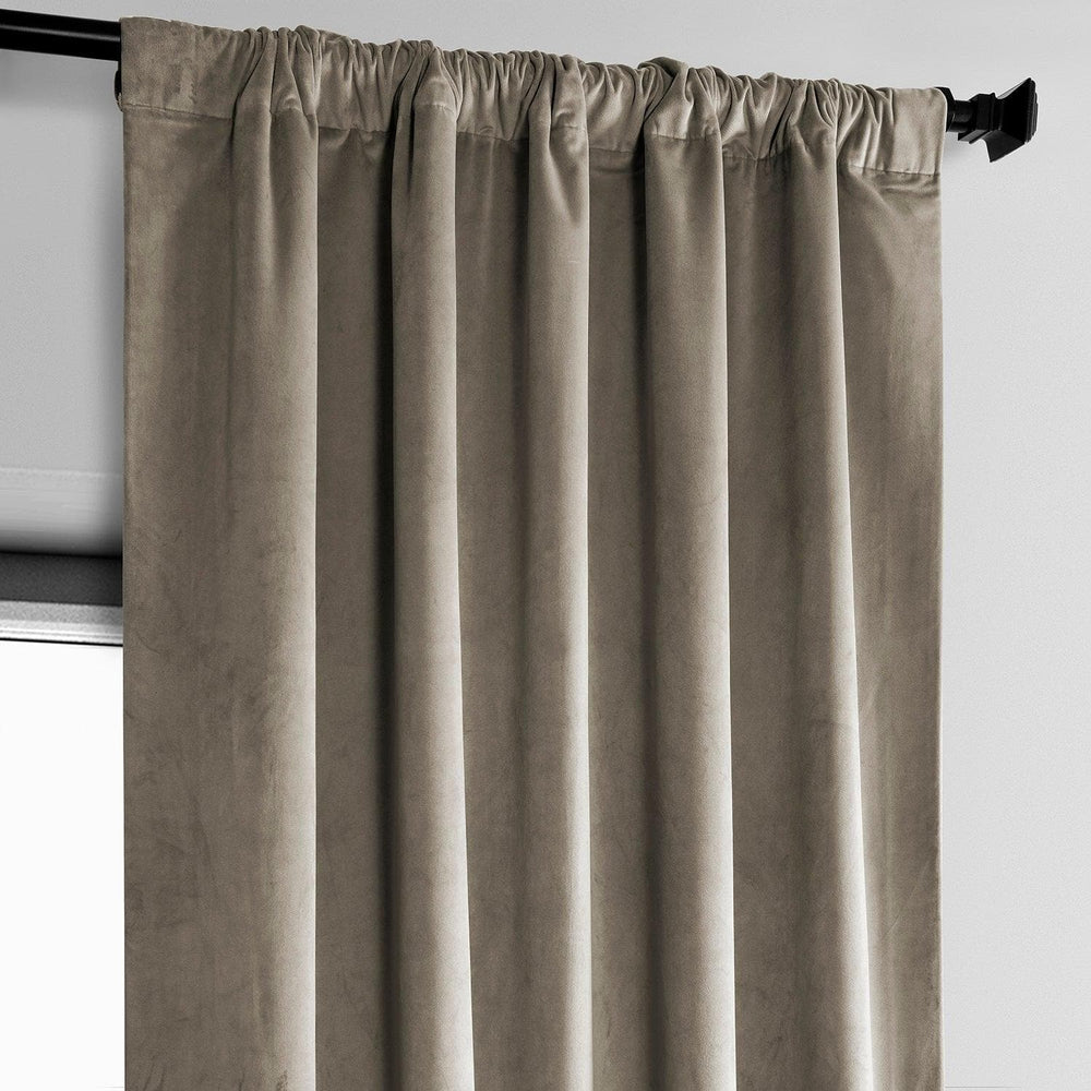 Gallery Taupe Heritage Plush Velvet Curtain - HalfPriceDrapes.com