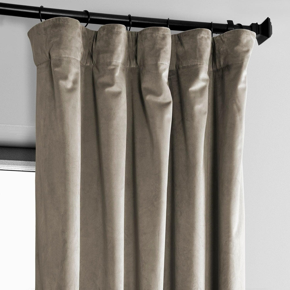 Gallery Taupe Heritage Plush Velvet Curtain - HalfPriceDrapes.com