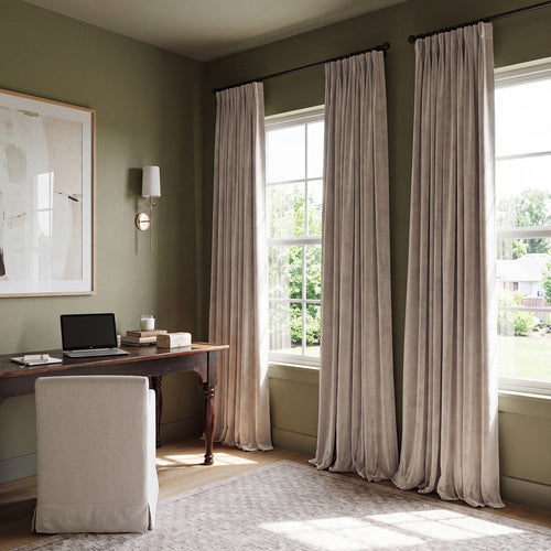 Gallery Taupe Heritage Plush Velvet Custom Curtain