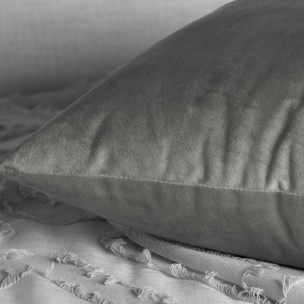 Destiny Grey Heritage Plush Velvet Cushion Covers - Pair - HalfPriceDrapes.com
