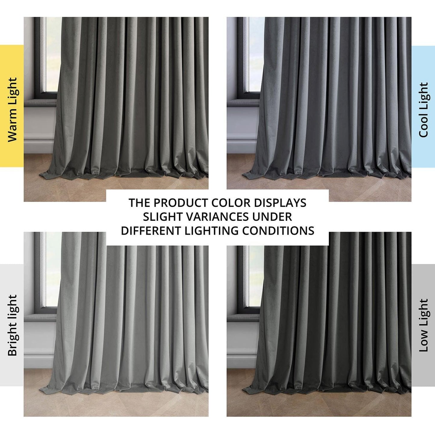 Destiny Grey Extra Wide Heritage Plush Velvet Curtain - HalfPriceDrapes.com