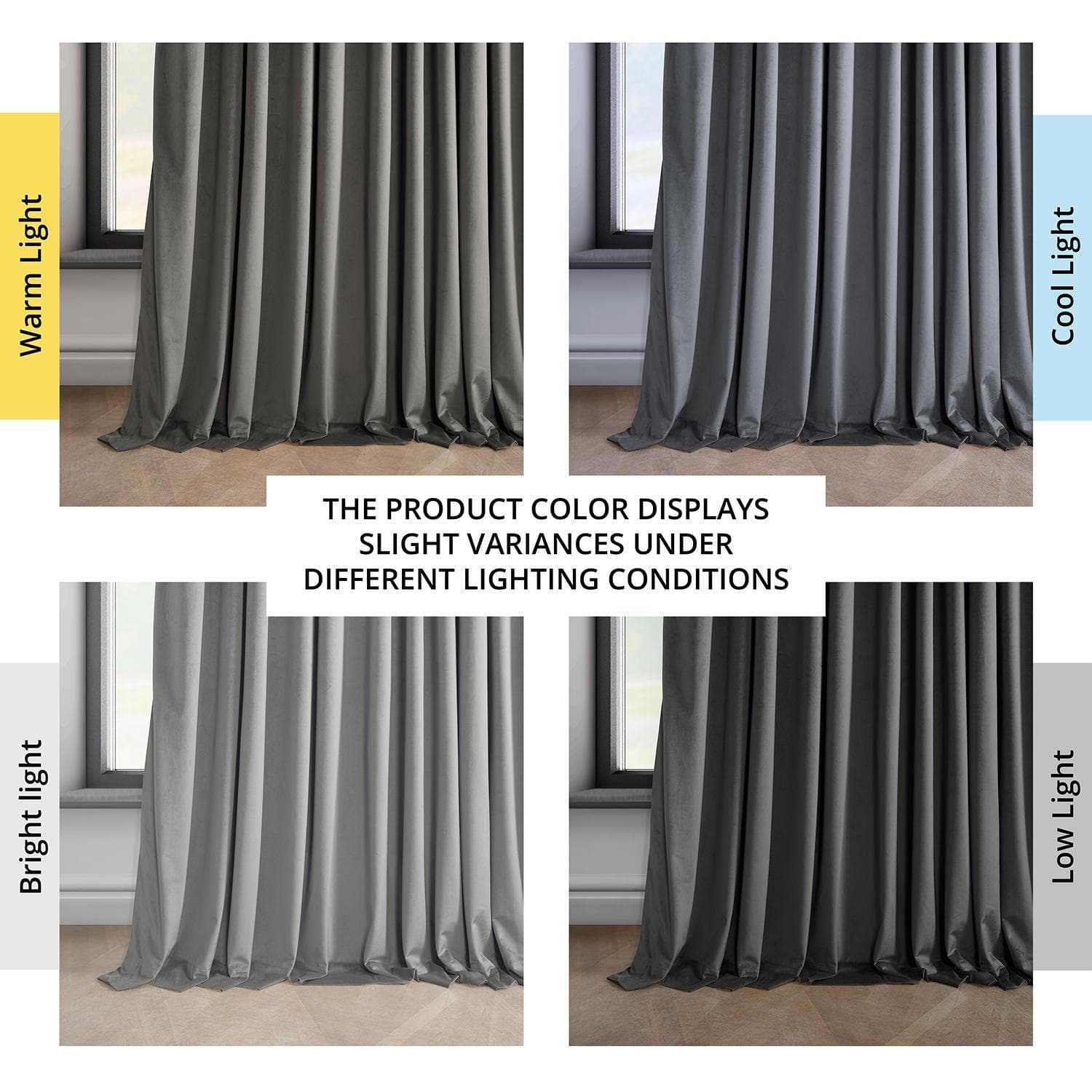 Destiny Grey Extra Wide Heritage Plush Velvet Curtain - HalfPriceDrapes.com