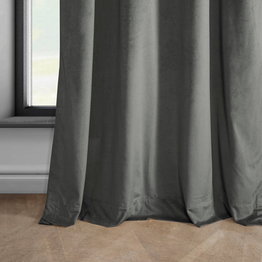 Destiny Grey Heritage Plush Velvet Custom Curtain