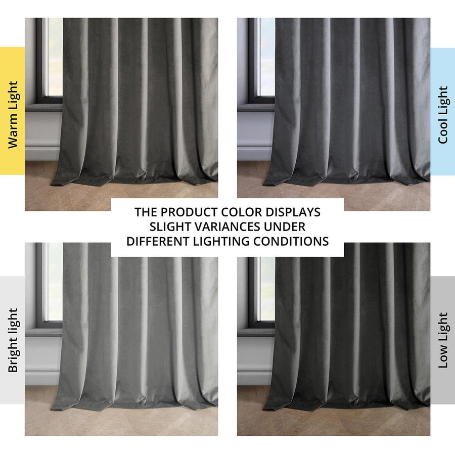 Destiny Grey Heritage Plush Velvet Curtain - HalfPriceDrapes.com
