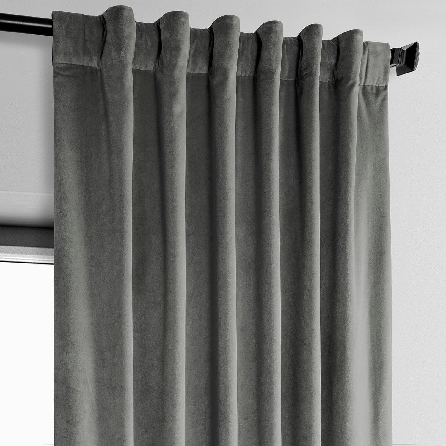 Destiny Grey Heritage Plush Velvet Curtain - HalfPriceDrapes.com
