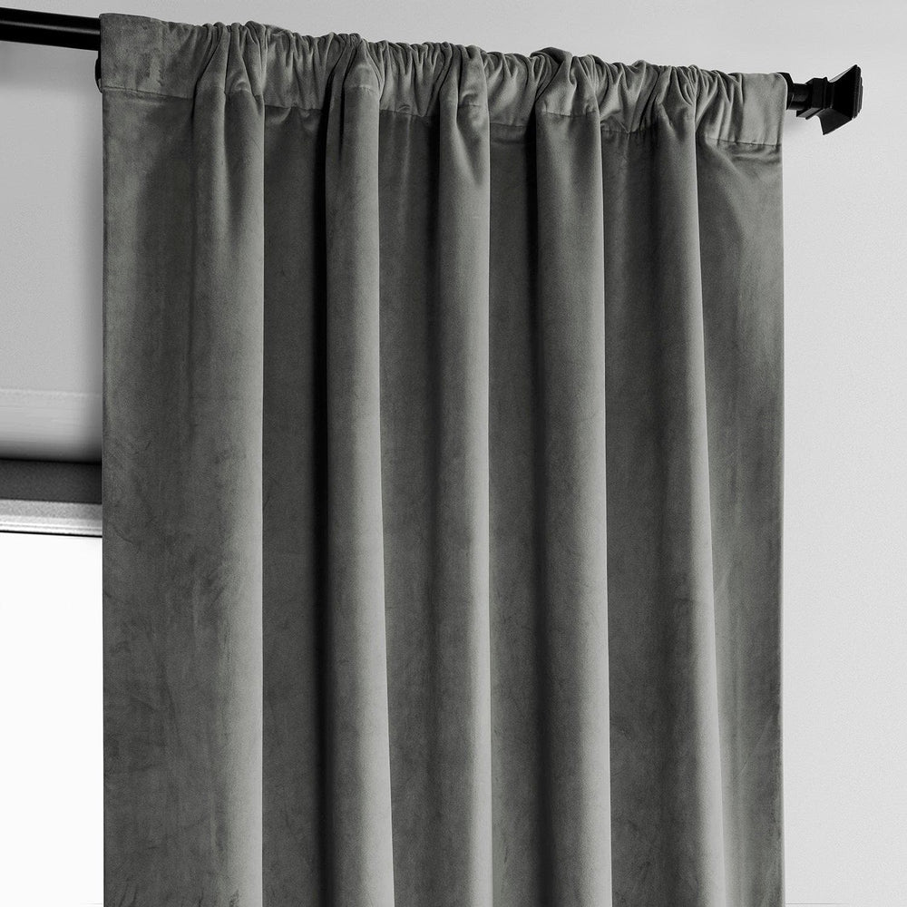 Destiny Grey Heritage Plush Velvet Curtain - HalfPriceDrapes.com