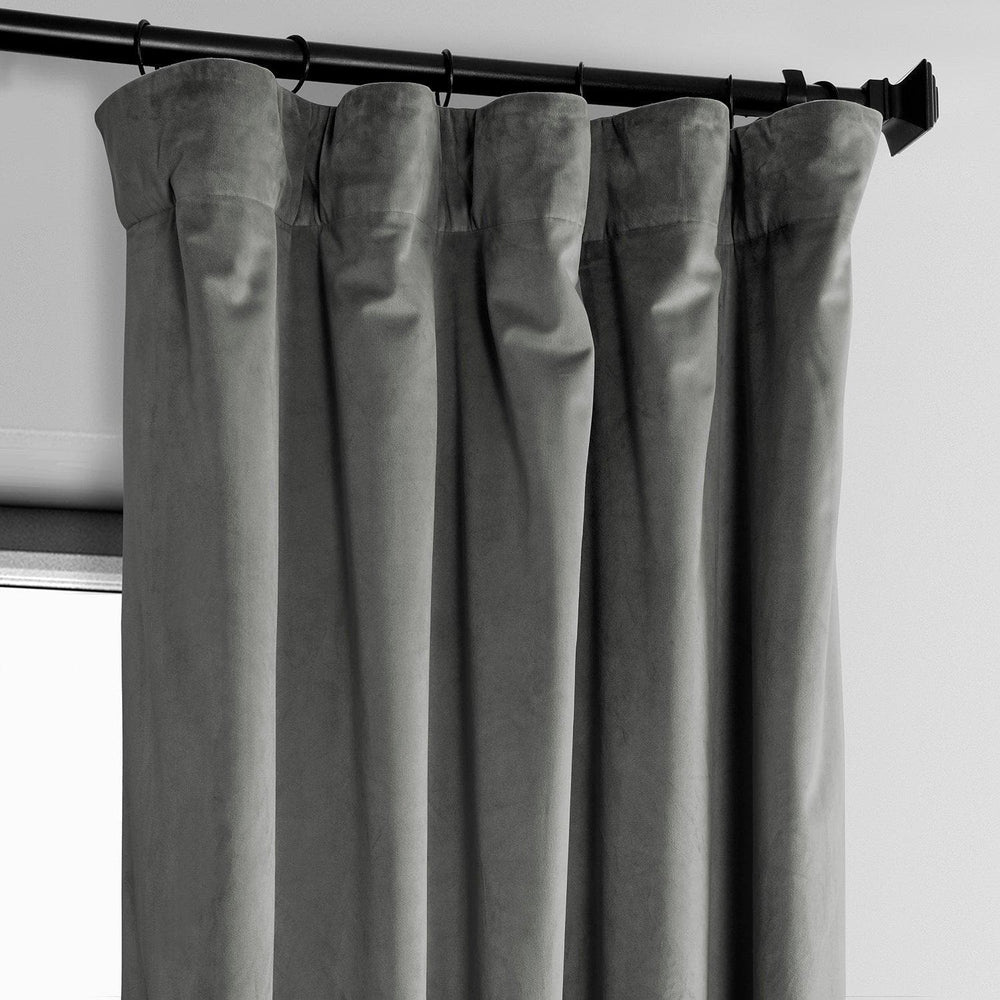 Destiny Grey Heritage Plush Velvet Curtain - HalfPriceDrapes.com
