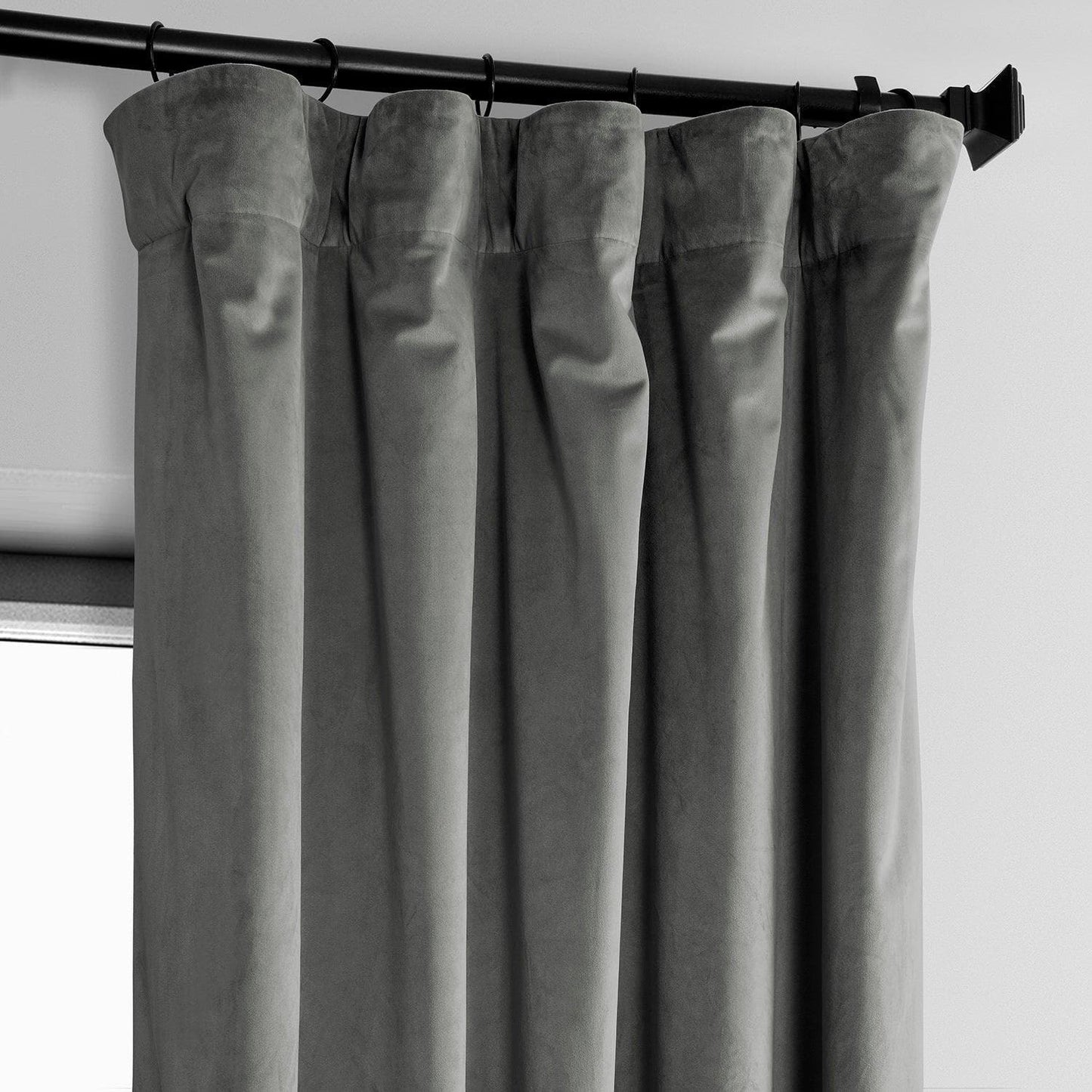 Destiny Grey Heritage Plush Velvet Curtain - HalfPriceDrapes.com