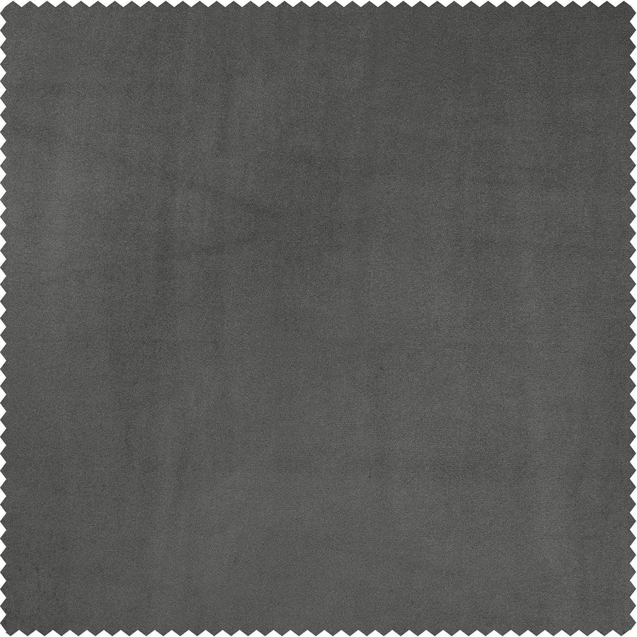 Destiny Grey Heritage Plush Velvet Custom Curtain - HalfPriceDrapes.com