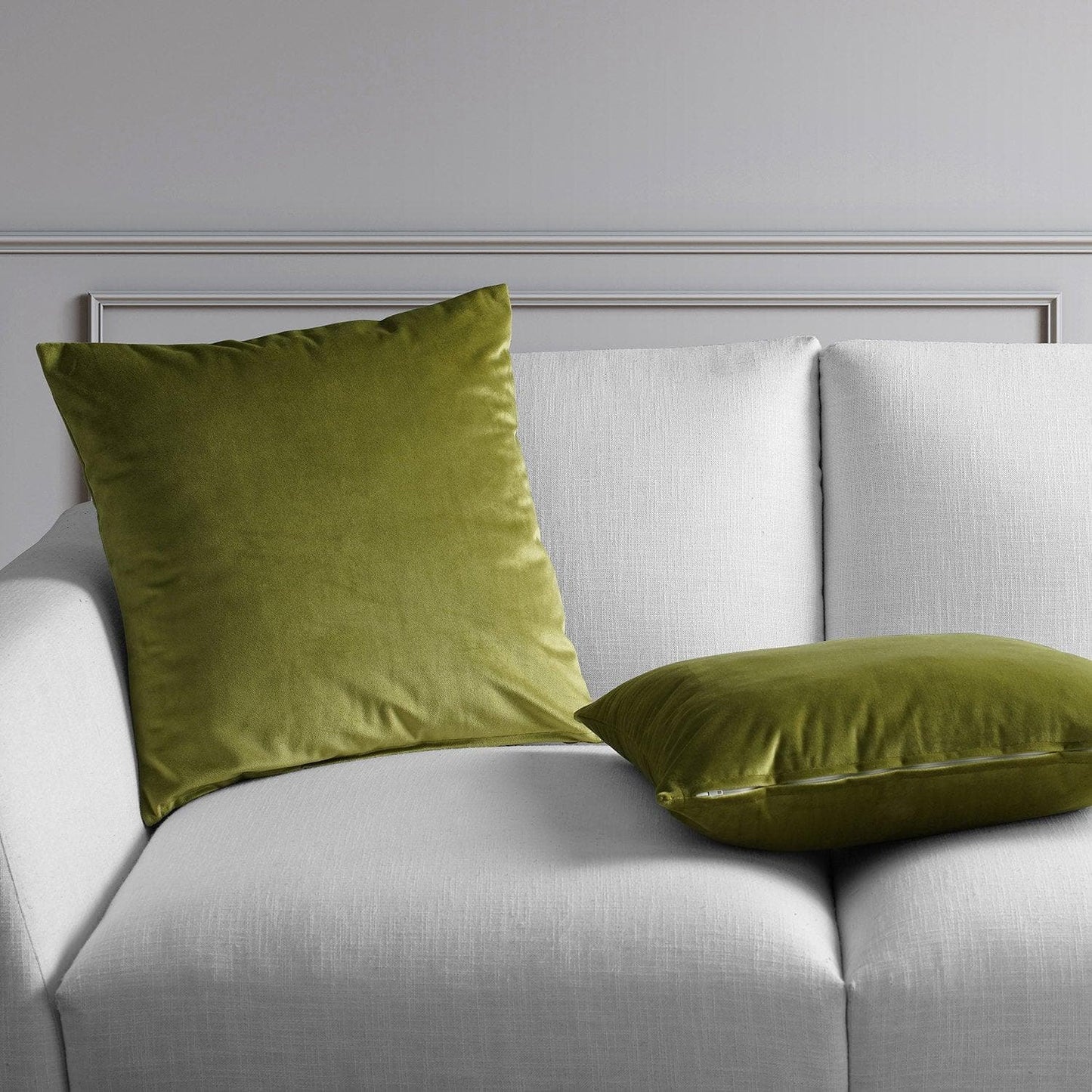 Retro Green Heritage Plush Velvet Cushion Covers - Pair - HalfPriceDrapes.com