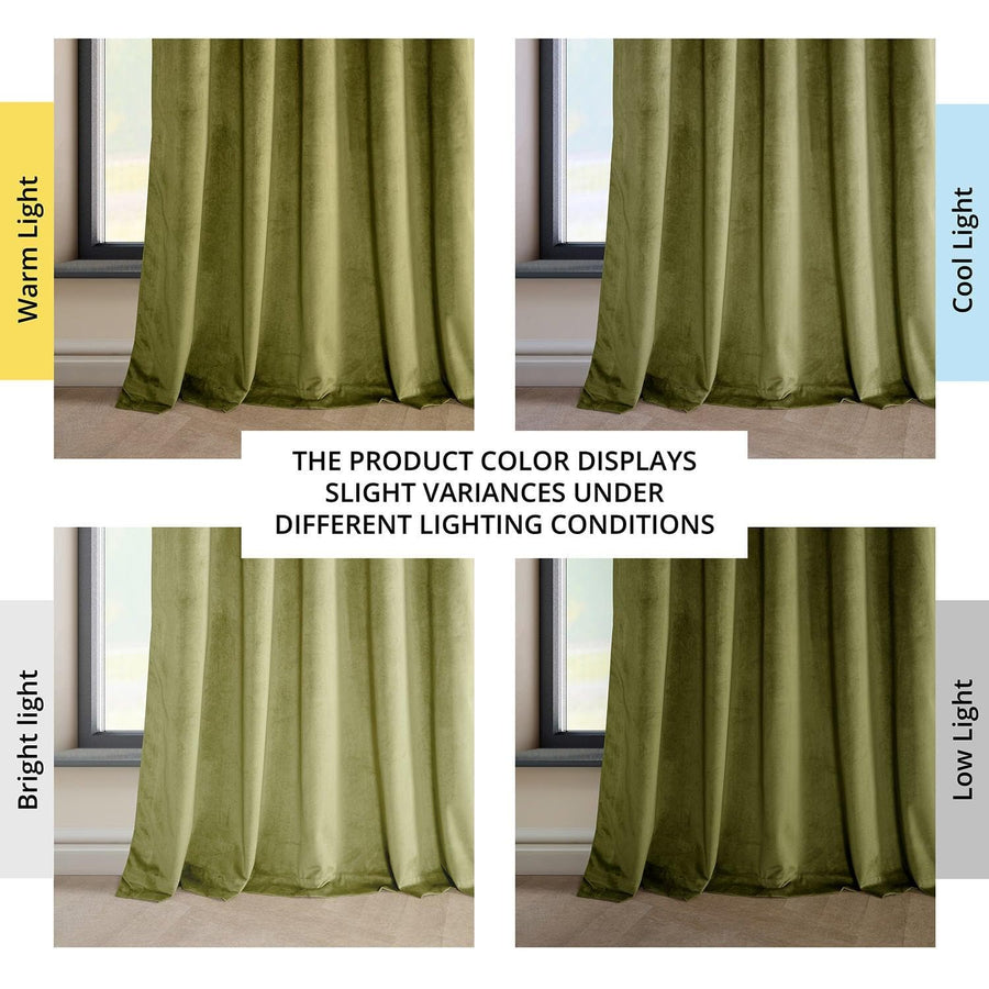 Retro Green French Pleat Heritage Plush Velvet Curtain - HalfPriceDrapes.com