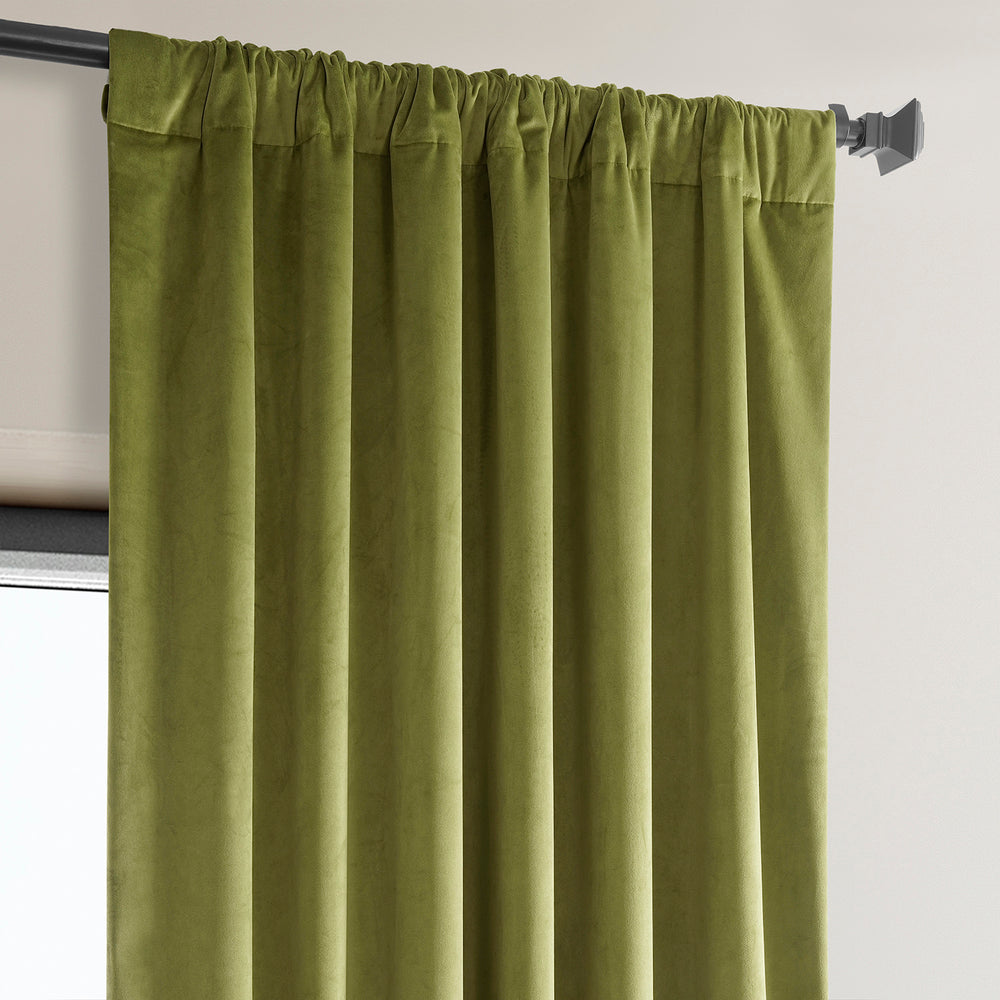 Retro Green Heritage Plush Velvet Custom Curtain