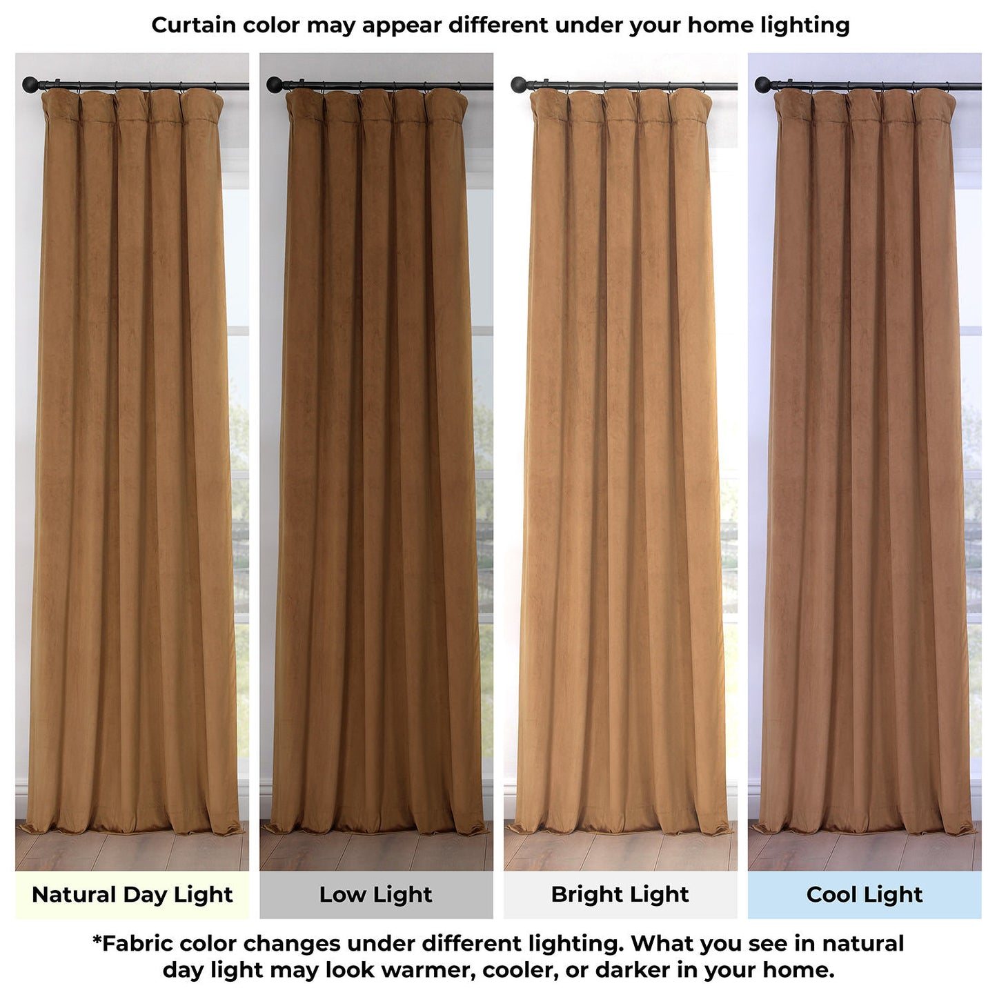 Spiced Rum Heritage Plush Velvet Room Darkening Curtain
