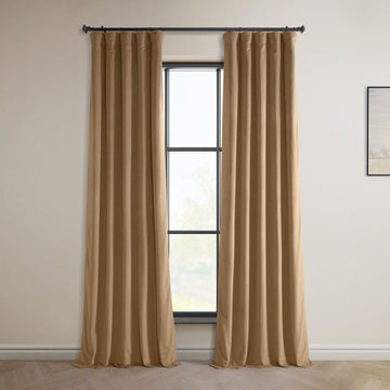 Spiced Rum Heritage Plush Velvet Room Darkening Curtain