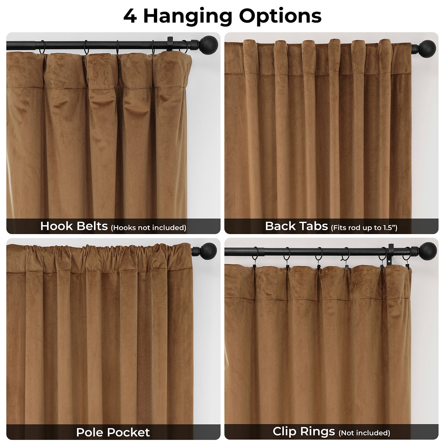 Spiced Rum Heritage Plush Velvet Room Darkening Curtain