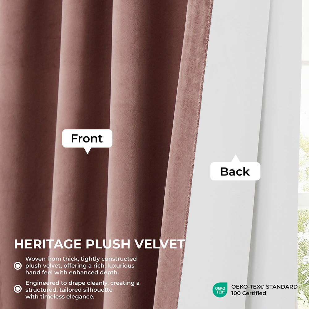 Wild Rose Extra Wide Heritage Plush Velvet Room Darkening Curtain