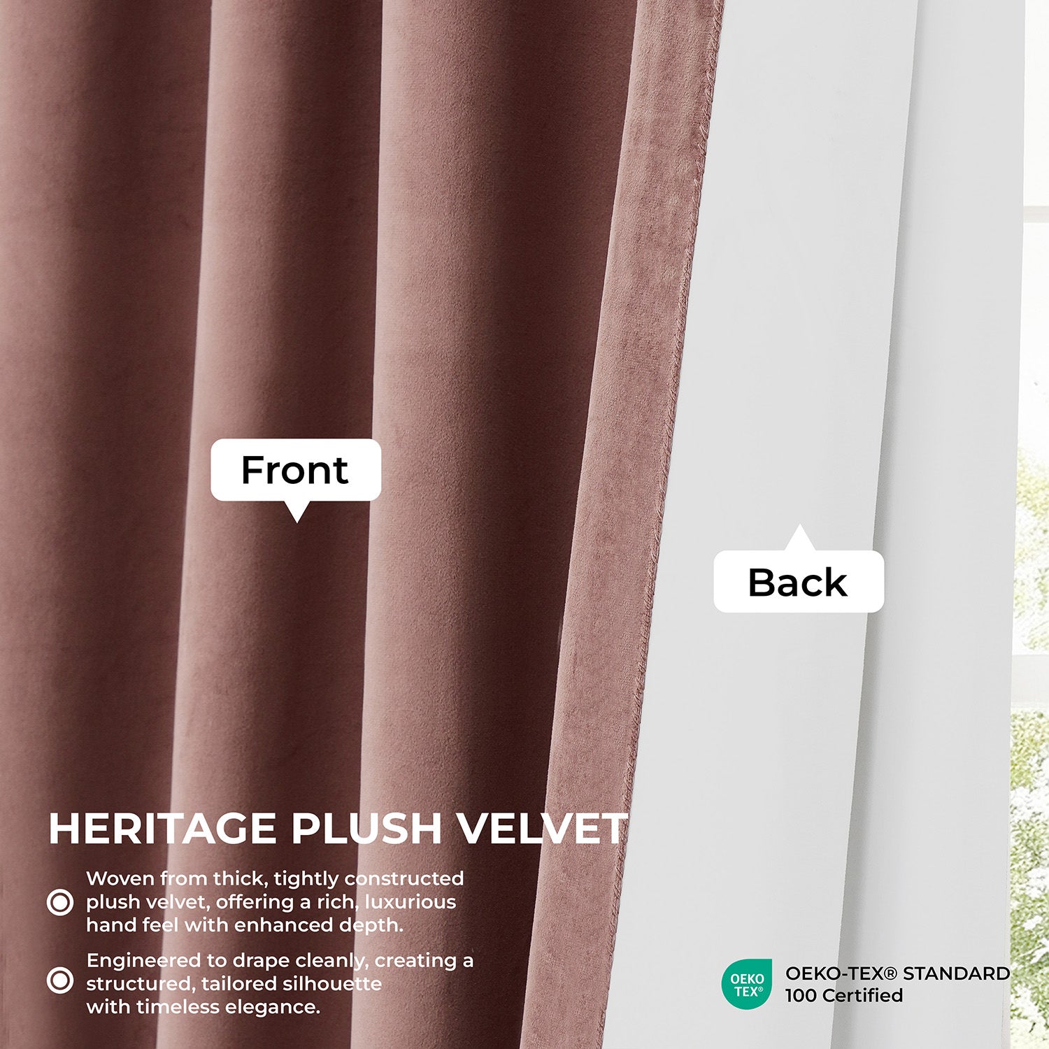 Wild Rose Extra Wide Heritage Plush Velvet Room Darkening Curtain