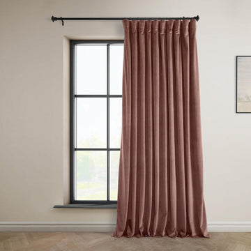 Wild Rose Extra Wide Heritage Plush Velvet Room Darkening Curtain