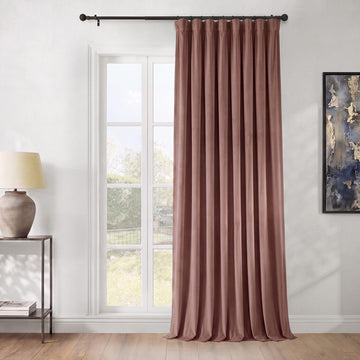 Wild Rose Extra Wide Heritage Plush Velvet Room Darkening Curtain
