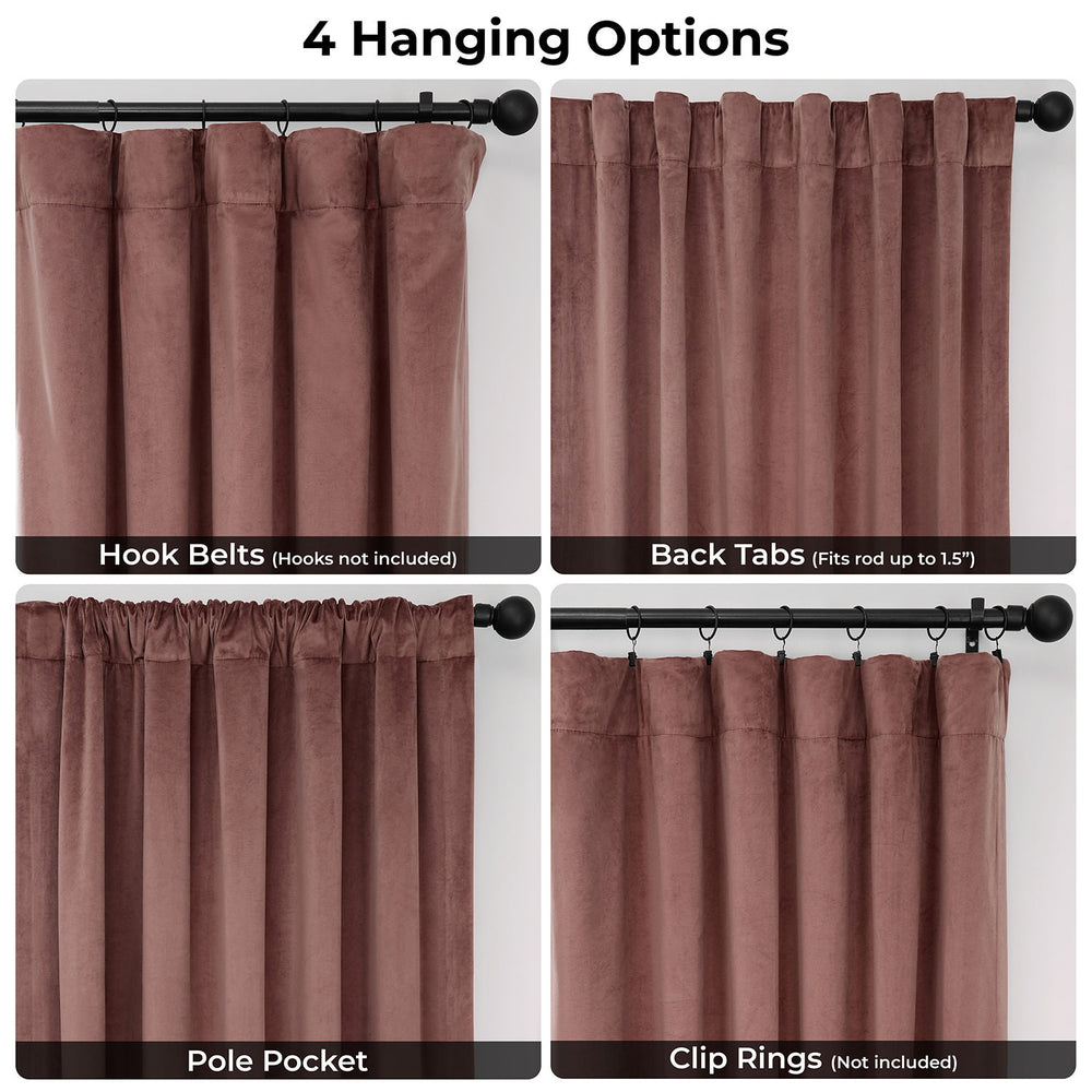 Wild Rose Extra Wide Heritage Plush Velvet Room Darkening Curtain